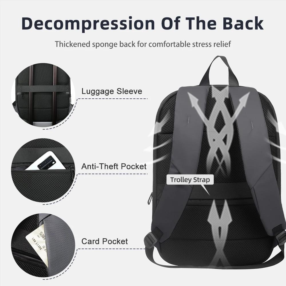 HK Business sac à dos pour hommes 17 pouces sac à dos pour ordinateur portable avec Port USB mince e