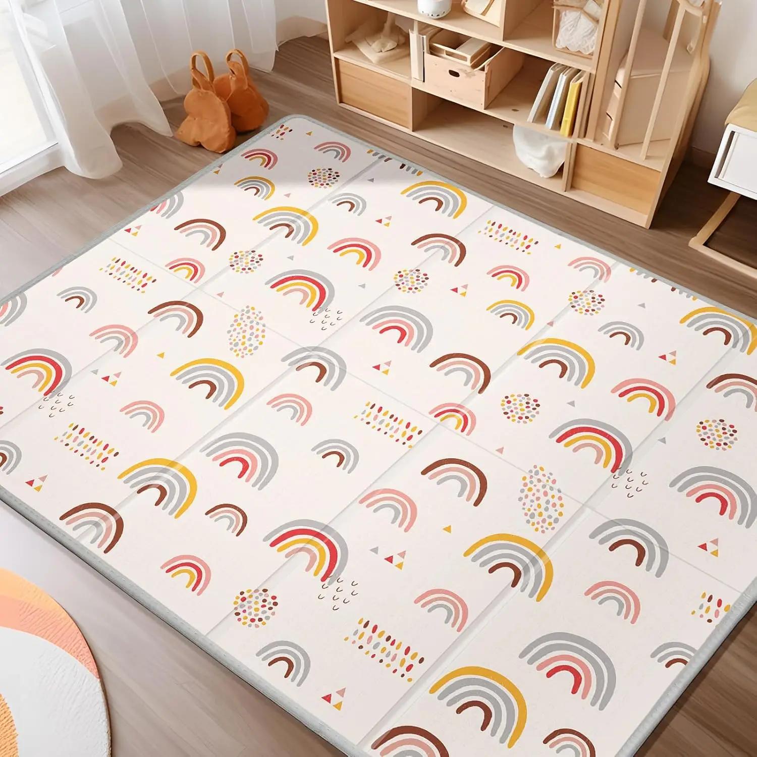 Tapis de jeu pliable pour bébé, tapis de parc PIGLOG 50x50, tapis de jeu en mousse sûr pour le temps