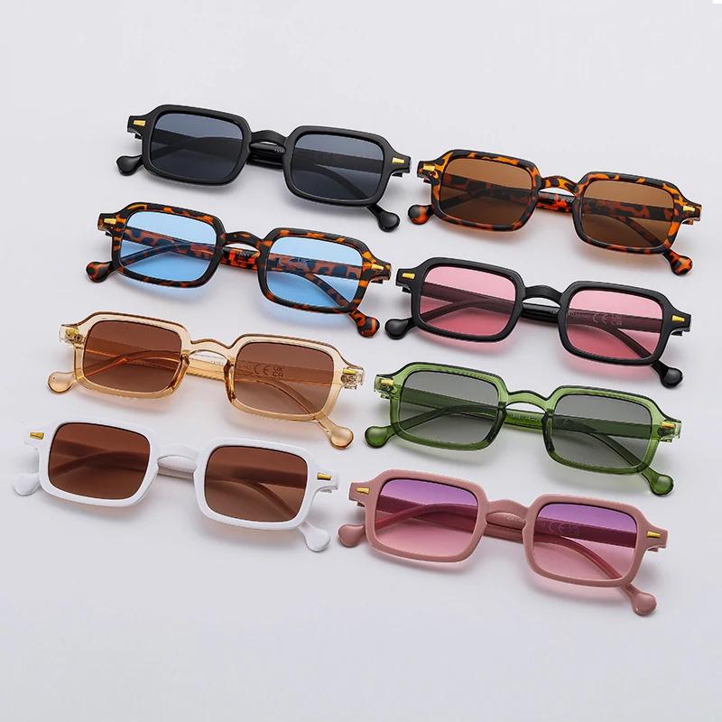 Mode luxueux Rectangle lunettes de soleil femmes ovale Vintage marque concepteur carré lunettes de s