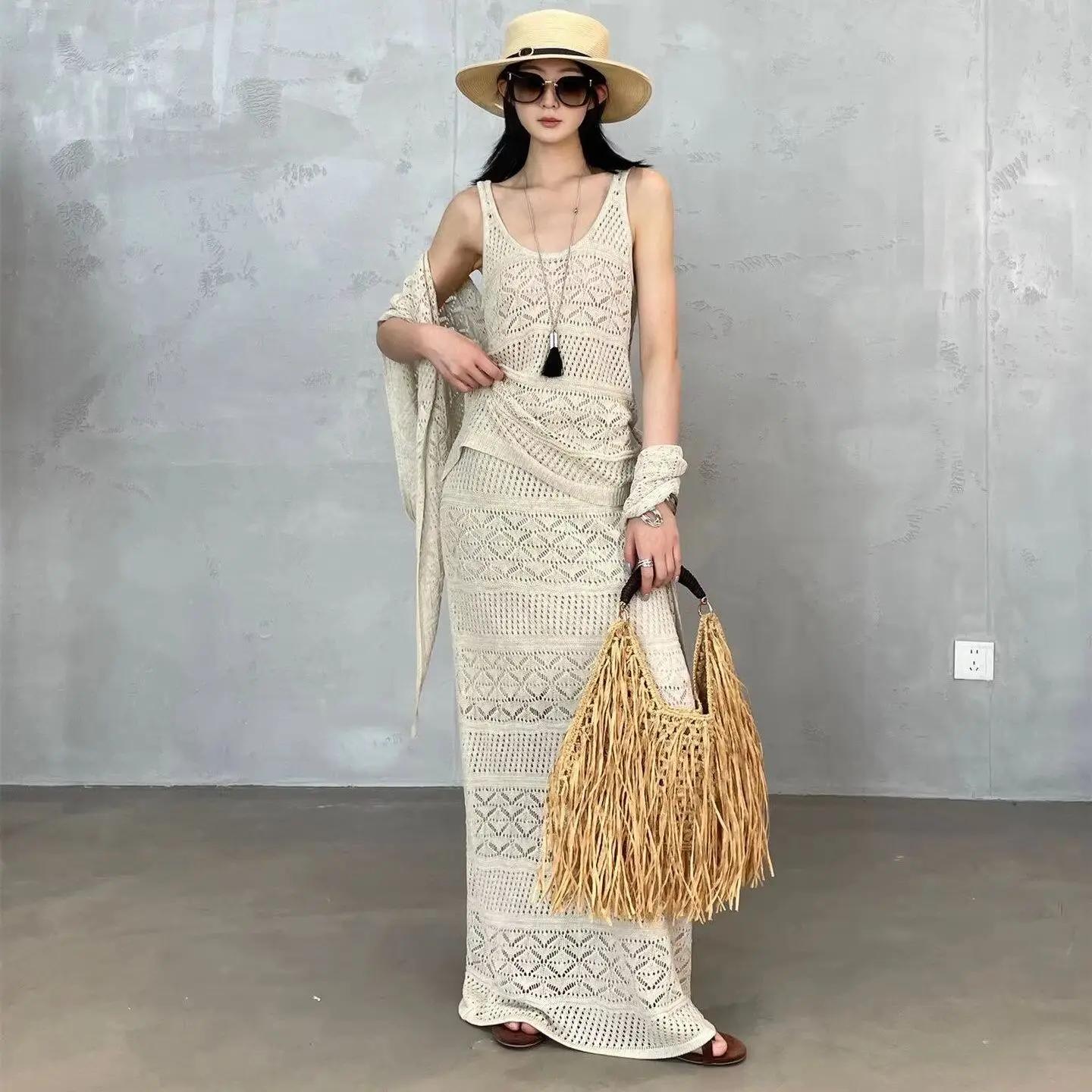 Sacs pour femmes tissés à la main, design de niche, style ethnique, sacs à bandoulière portables en 