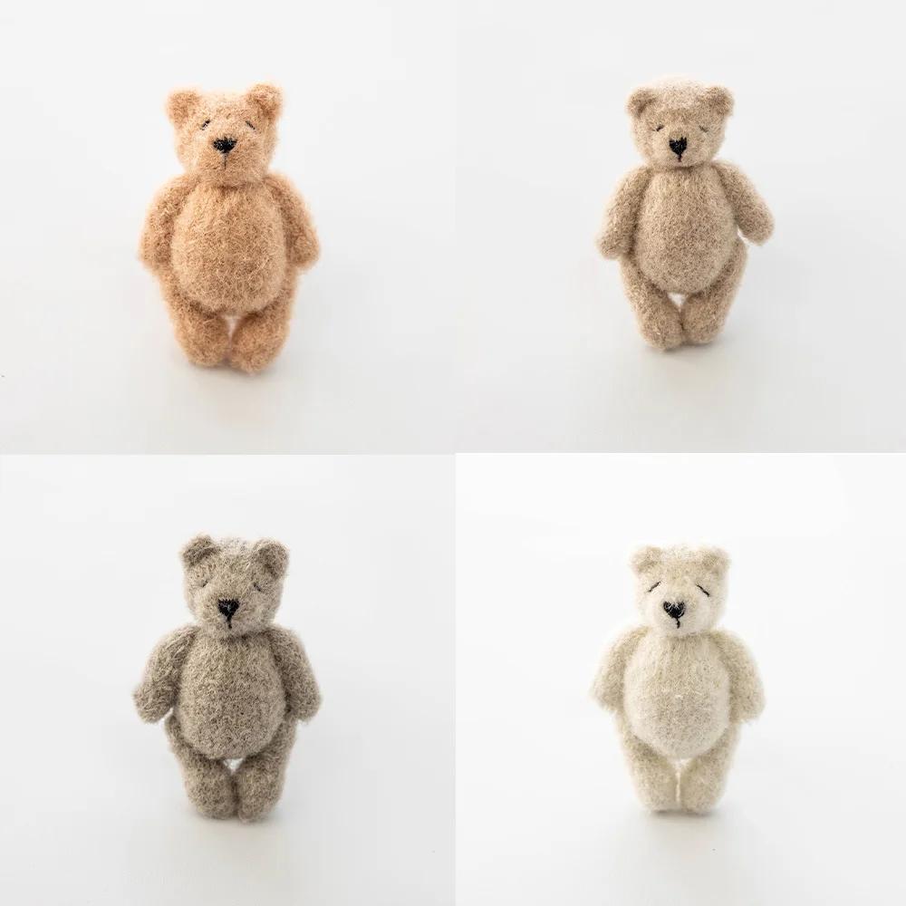 Bonbons ours en peluche tricotés à la main, jouet de photographie Mohair, mignon Crochet, Image anim
