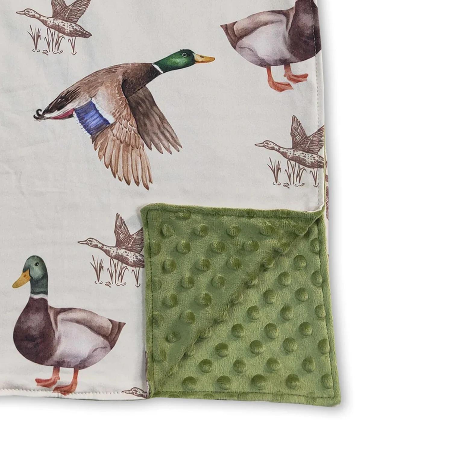 Couvertures en Minky pour Bébés et Enfants, Motifs Cerfs et Canards