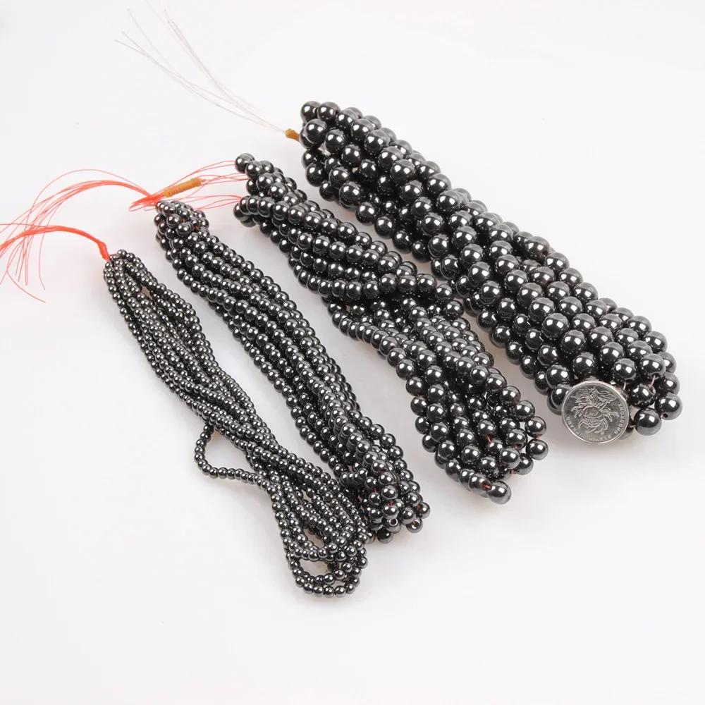 Pierre naturelle magnétite hématite perles en vrac pierre biliaire noire magnétique pour les femmes 