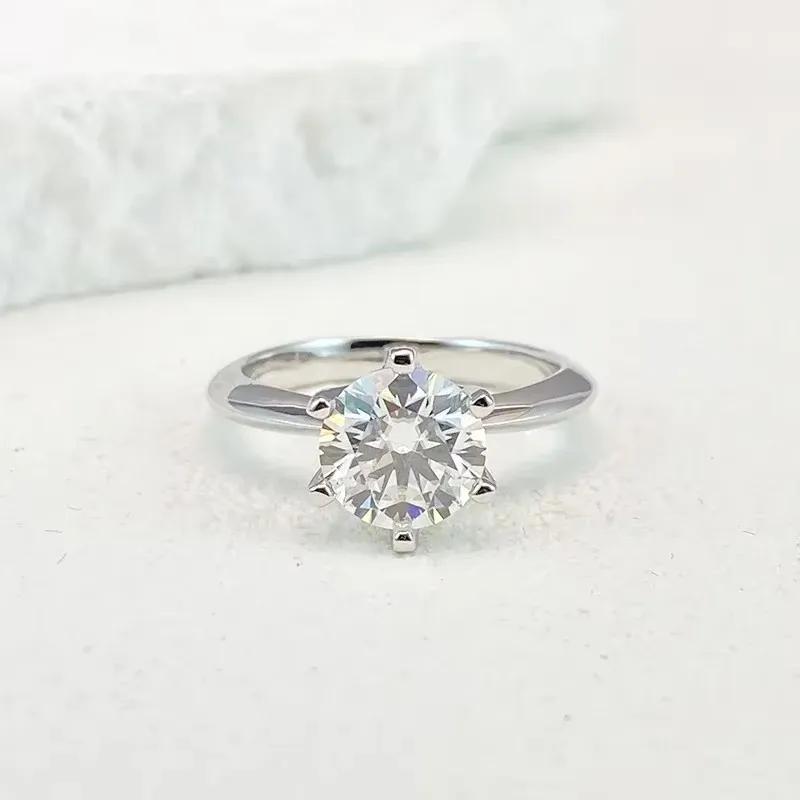 NeeTim – bague Moissanite 0.5-5ct pour femmes, en argent Sterling 925, plaqué or blanc, diamant de l