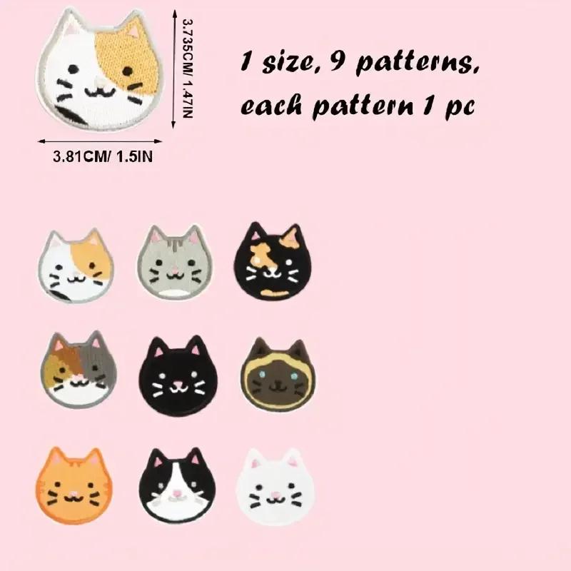 Patch brodé de chat mignon en polaire, thermocollant, à coudre, pour vêtements, casquette, sac, vest