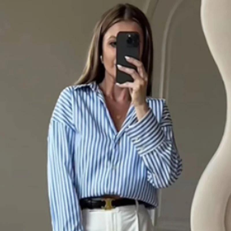 HXAO femme 2025 chemises et chemisiers surdimensionnés printemps été 2025 femme élégante boutonnée à