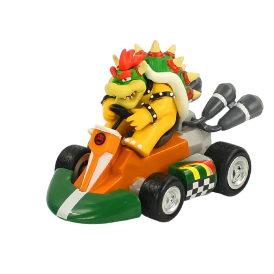Super Mary série Karting Mario Bros Luigi Yoshi âne Kong figurine jouets retirer voiture 12.5*8*9 cm