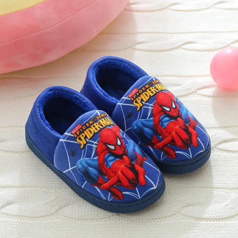 Chaussons Spider-man Disney coton enfants - Style mode chaud hiver intérieur garçons pantoufles