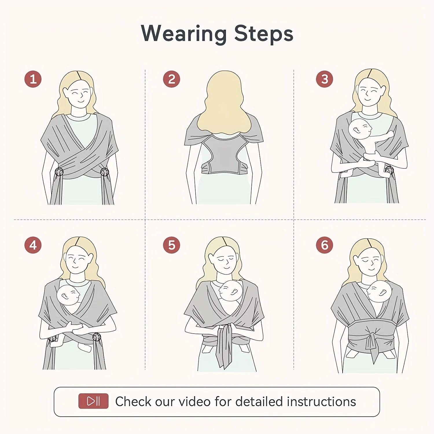 Wrap porte-bébé Original extensible pour bébé, parfait pour les nouveau-nés et les enfants jusqu'à 4