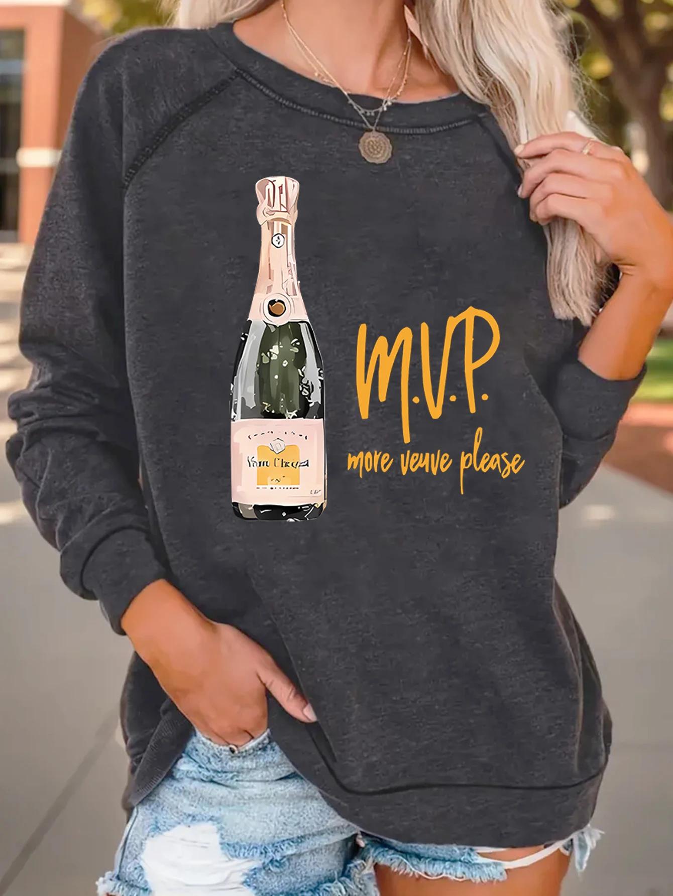 Chemises de Protection Imprimées Champagne, Sweats à Capuche Décontractés pour Femme, Collection Hiv
