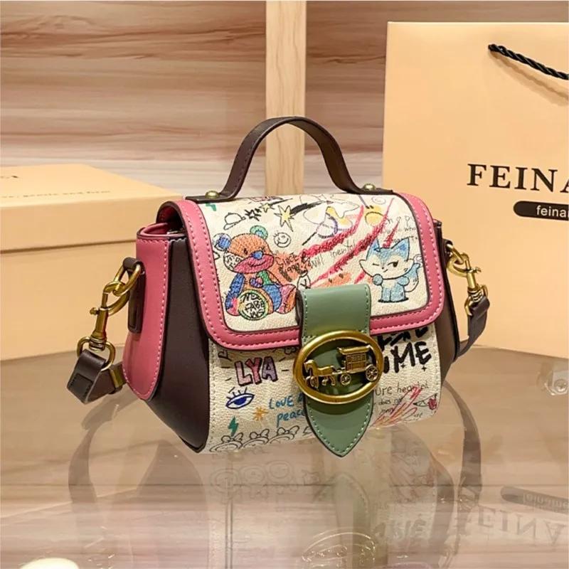 Sac à main graffiti léger pour femmes, marque de luxe, nouvelle mode haut de gamme, multifonctionnel