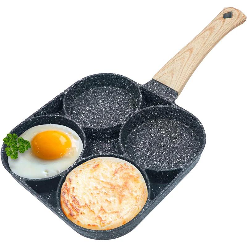 LMETJMA Poêle à œufs Poêles à crêpes antiadhésives 4 tasses Ustensiles de cuisine Poêle à crêpes Poê