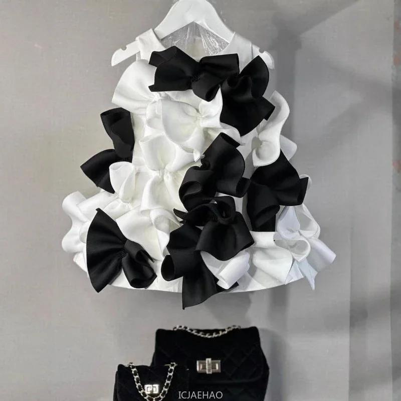 Vêtements pour adolescentes, robe de mariée à fleurs pour enfants, Costume avec nœud Simple, tenue d