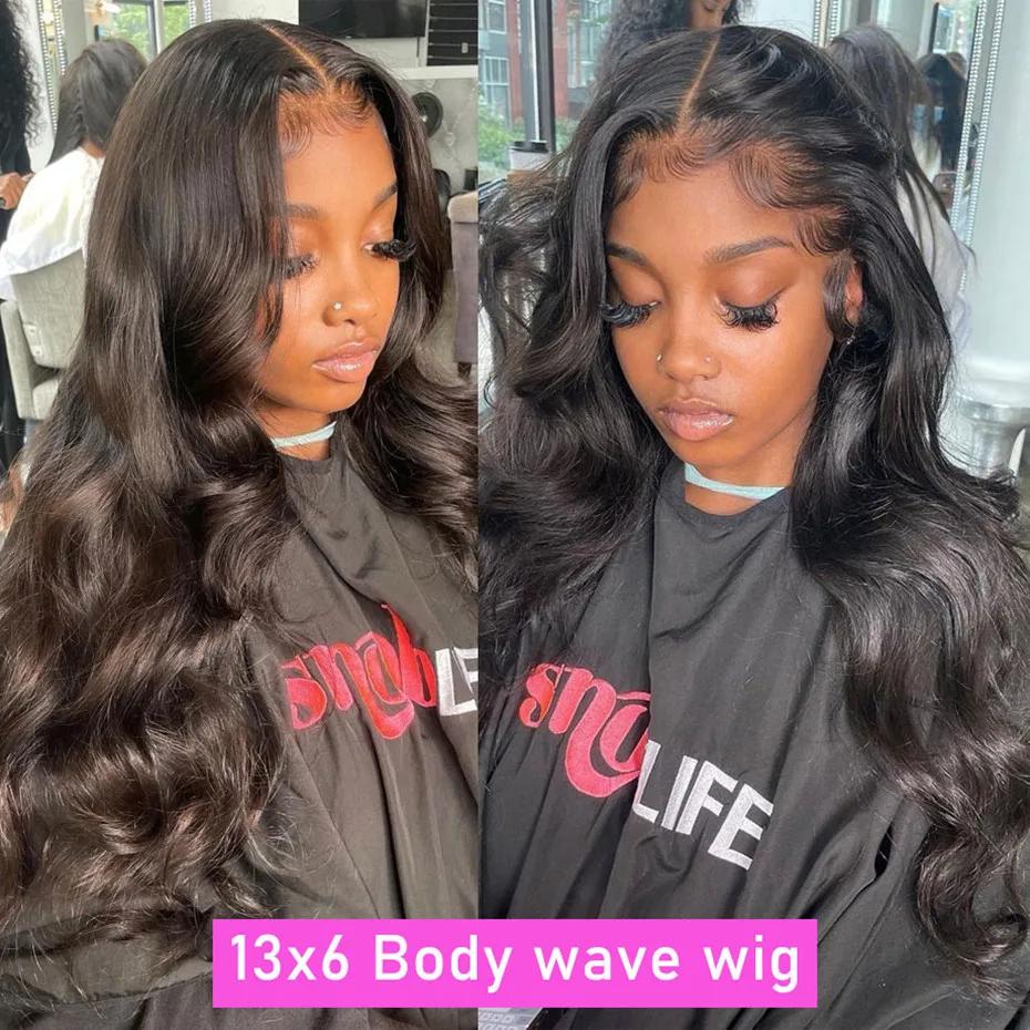 Perruque Lace Front Wig Body Wave Brésilienne Naturelle, Cheveux Humains, Pre-Plucked, 4x4, 13x4, 13