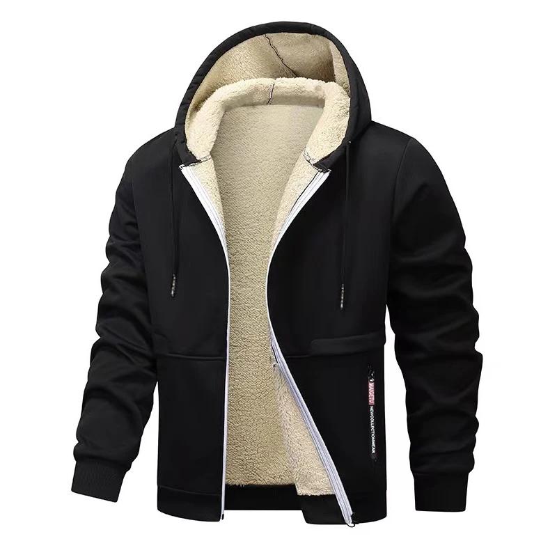 Sweat-shirt à capuche décontracté pour hommes, jeu d'animaux, polaire épaisse, doublure Sherpa, vest