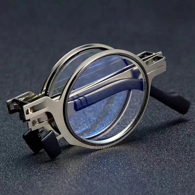 Lunettes de lecture pliantes anti-lumière bleue, confortables, monture complète en métal, pour homme