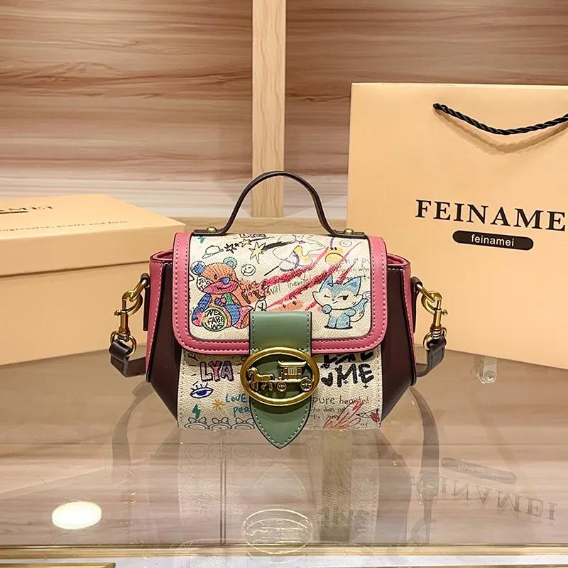 Sac à main graffiti léger pour femmes, marque de luxe, nouvelle mode haut de gamme, multifonctionnel
