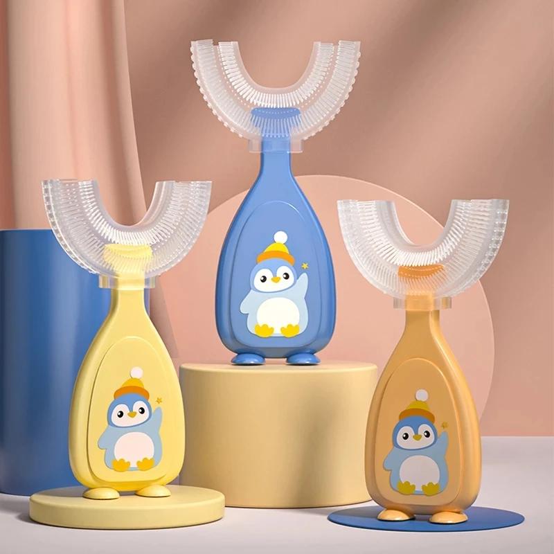 Brosse à dents en forme de U pour bébé, anneau de dentition en silicone souple pour la santé des enf