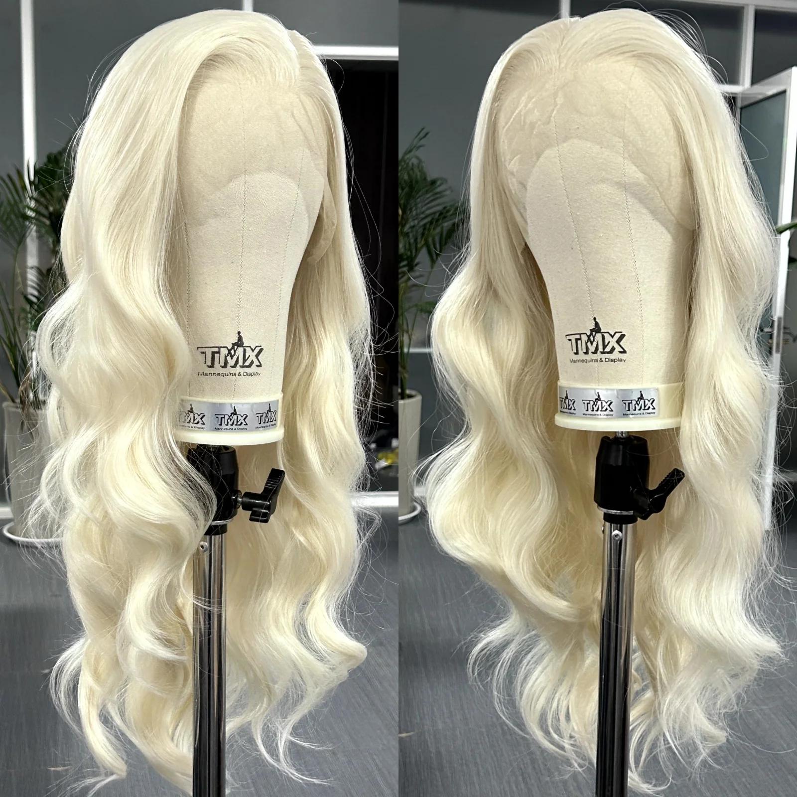 Perruque Lace Front Wig Synthétique Bouclée Naturelle pour Femme, Cheveux Longs et Ondulés, Blond Pl