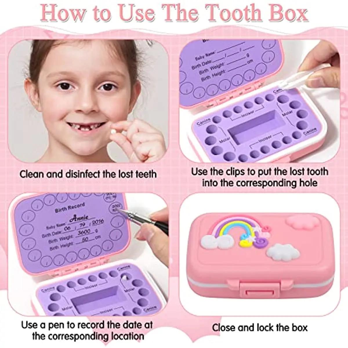 Boîte à souvenirs pour dents de bébé, porte-dents colorés, organisateur de conteneur pour dents perd