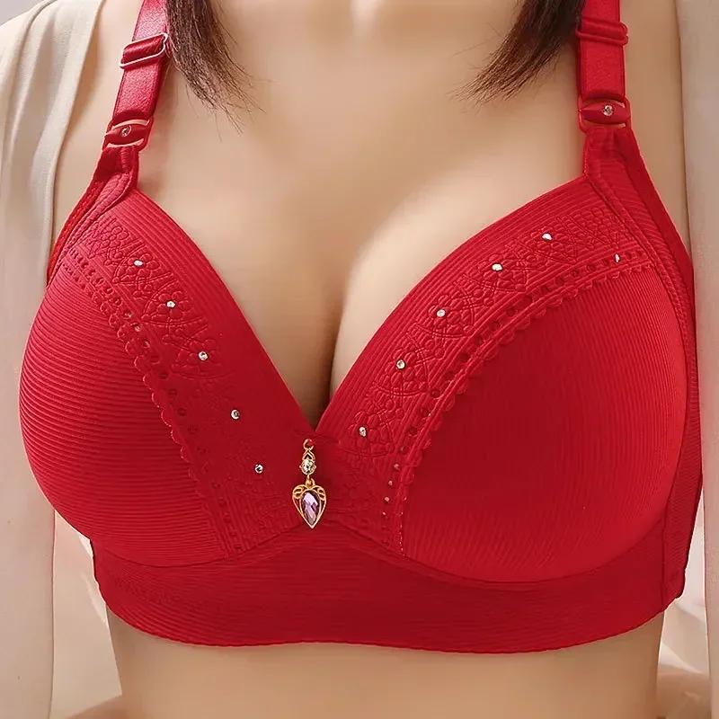 Collection latérale froncée sous-vêtements de levage seins brassière grande taille soutien-gorge ple