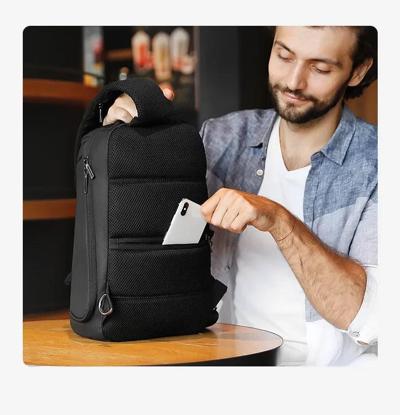 Mark Ryden hommes sac à bandoulière 12 pouces iPad épaule sacs de messager mâle étanche USB recharge