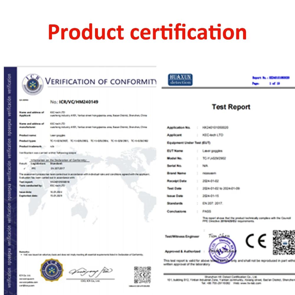Lunettes de sécurité laser ipl OD7 405nm 445nm 755nm 808nm 980nm 1064nm longueur d'onde Violet rouge
