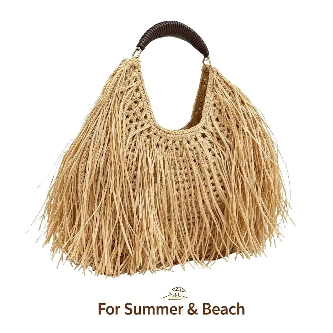 Sacs pour femmes tissés à la main, design de niche, style ethnique, sacs à bandoulière portables en 