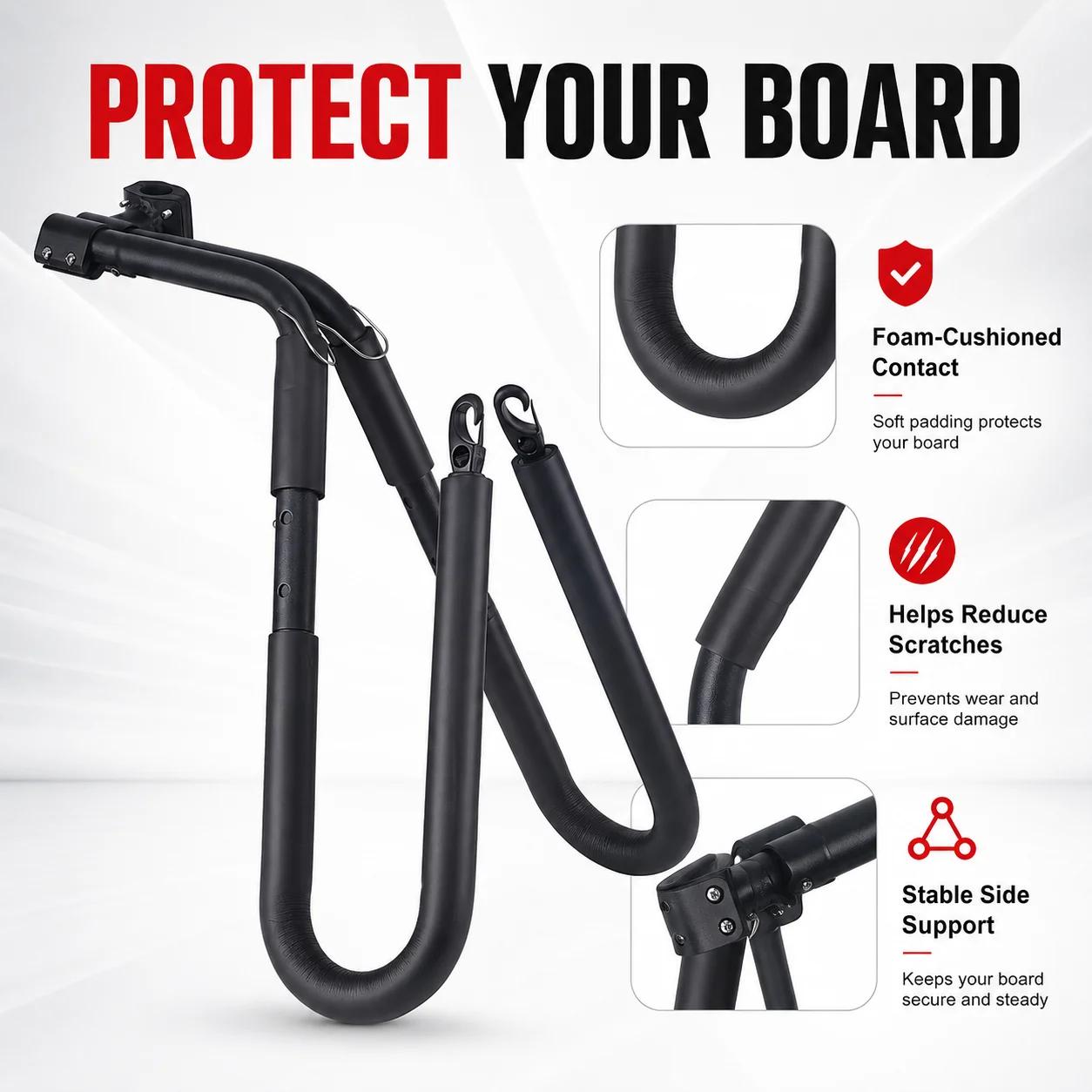 Support de transport pour vélo et kayak, support pliable et réglable avec bras rembourrés pour canoë, paddleboard, planche de surf et équipement de transport extérieur