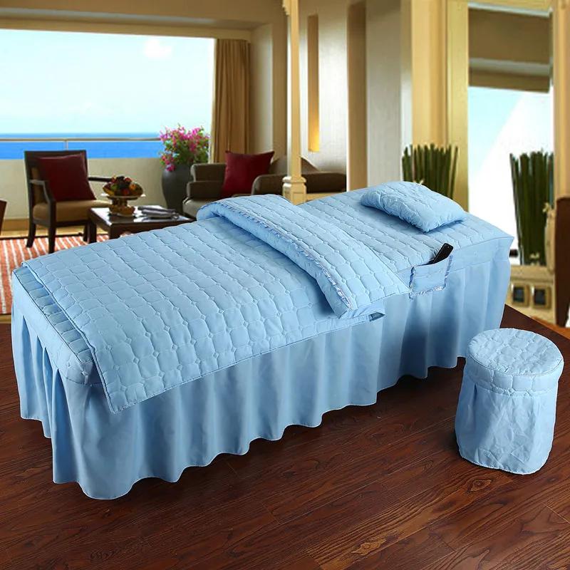 Drap de lit avec trou pour salon de beauté, couvre-lit de massage corporel, jupe de lit courte