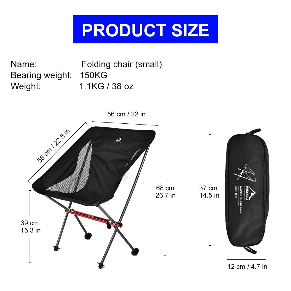 Widesea Camping pêche Chaise pliante touristique plage