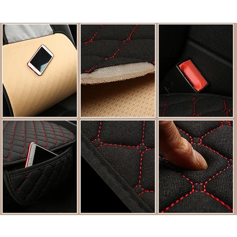 Housse de protection universelle pour siège de voiture, en lin, avant, arrière, été, tapis de coussin, berline, Suv, pick-up, accessoires d'intérieur de voiture
