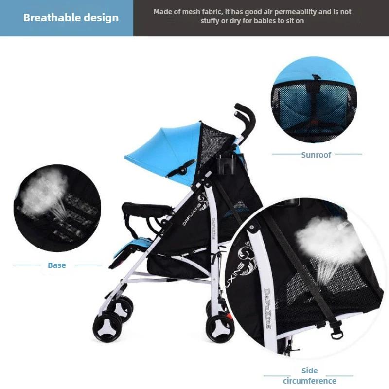 Poussette bébé Portable pliable, peut s'asseoir ou s'allonger, poussette universelle antichoc pour toutes les saisons
