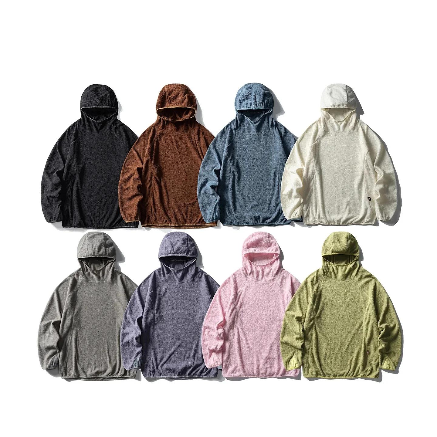 Chemise unisexe légère à capuche en velours nuage à séchage rapide pour les sports de plein air