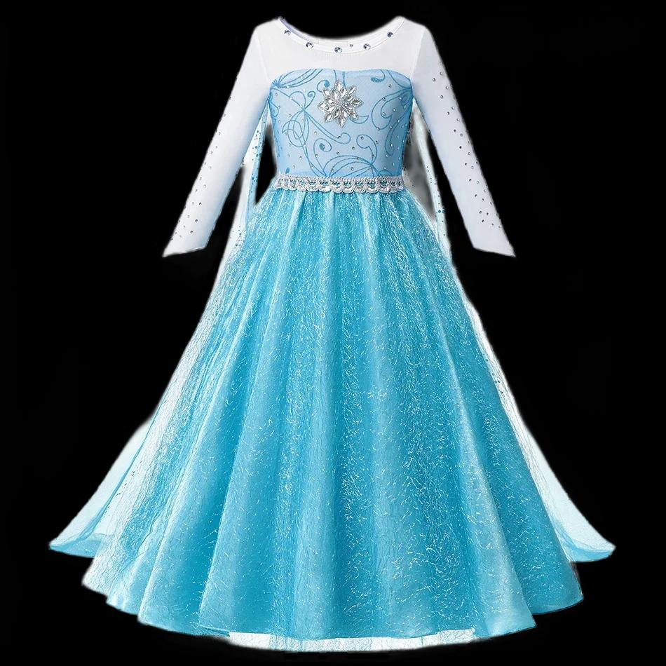 Robe princesse Elsa 2 Reine des Neiges 2025 - Costume cosplay carnaval fantaisie pour fille