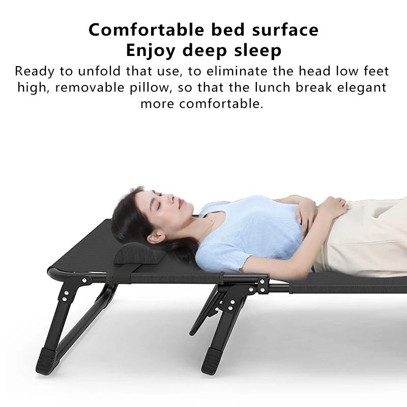 Lit pliant Portable pour la maison, lit de Camping de voyage en plein air, lit de pause déjeuner pour une seule personne, chaise inclinable multifonctionnelle