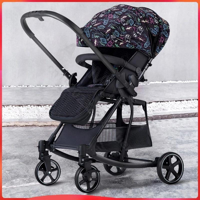 Poussette bébé/peut assis et s'allonger poussette légère bidirectionnelle peut être pliée/chariot de courses/poussette bébé 0-3 ans