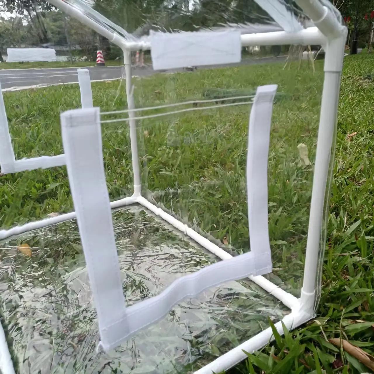 Abri de pluie de serre portable adapté à une utilisation intérieure et extérieure dans les cours - couverture transparen