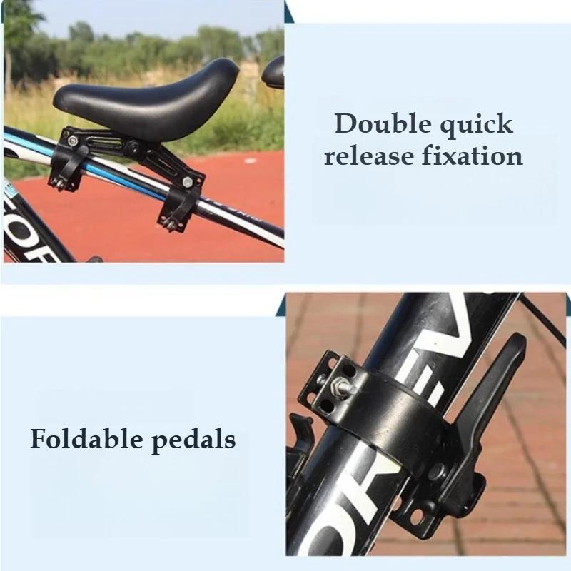 Sièges de vélo avec guidon et pédales pour enfants, siège enfant orienté vers l'avant, coussin de sécurité