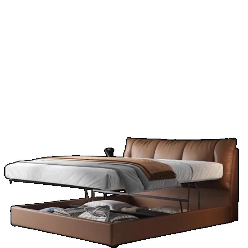 Cadre rembourré lit Queen tête de lit rangement minimaliste Spac lit moderne luxe dormir Mobilier Maison accessoires
