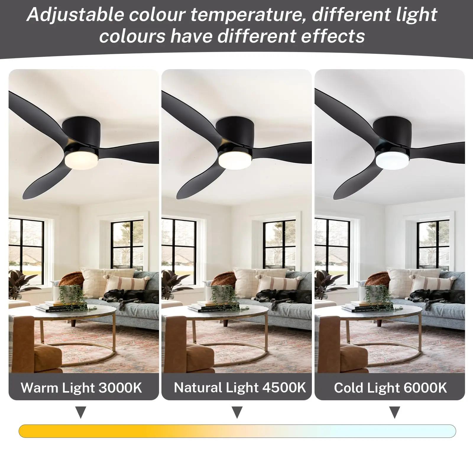IRALAN ventilateur de plafond moderne avec lumière LED moteur à courant continu grand Volume d'air télécommande pour cui