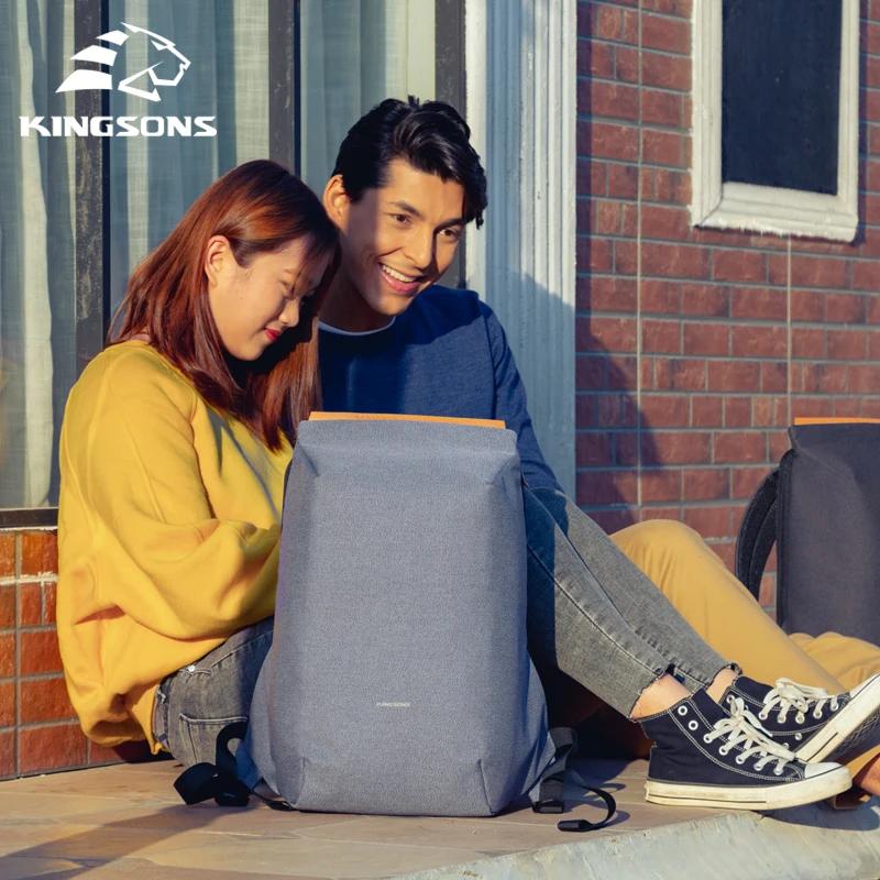 Kingsons 2025 nouveau USB charge sac à dos pour ordinateur portable 15.6 pouces sac d'ordinateur