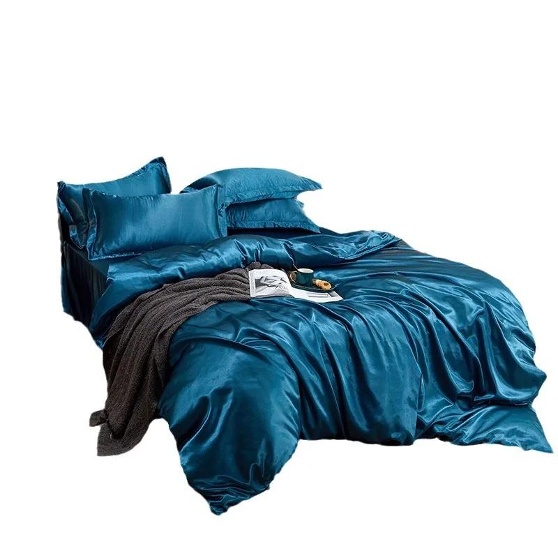 Parure de lit en soie Tencel, ensemble de literie de luxe, drap-housse extensible, noir, vert, blanc, été, 120/150/180/200, 180x200
