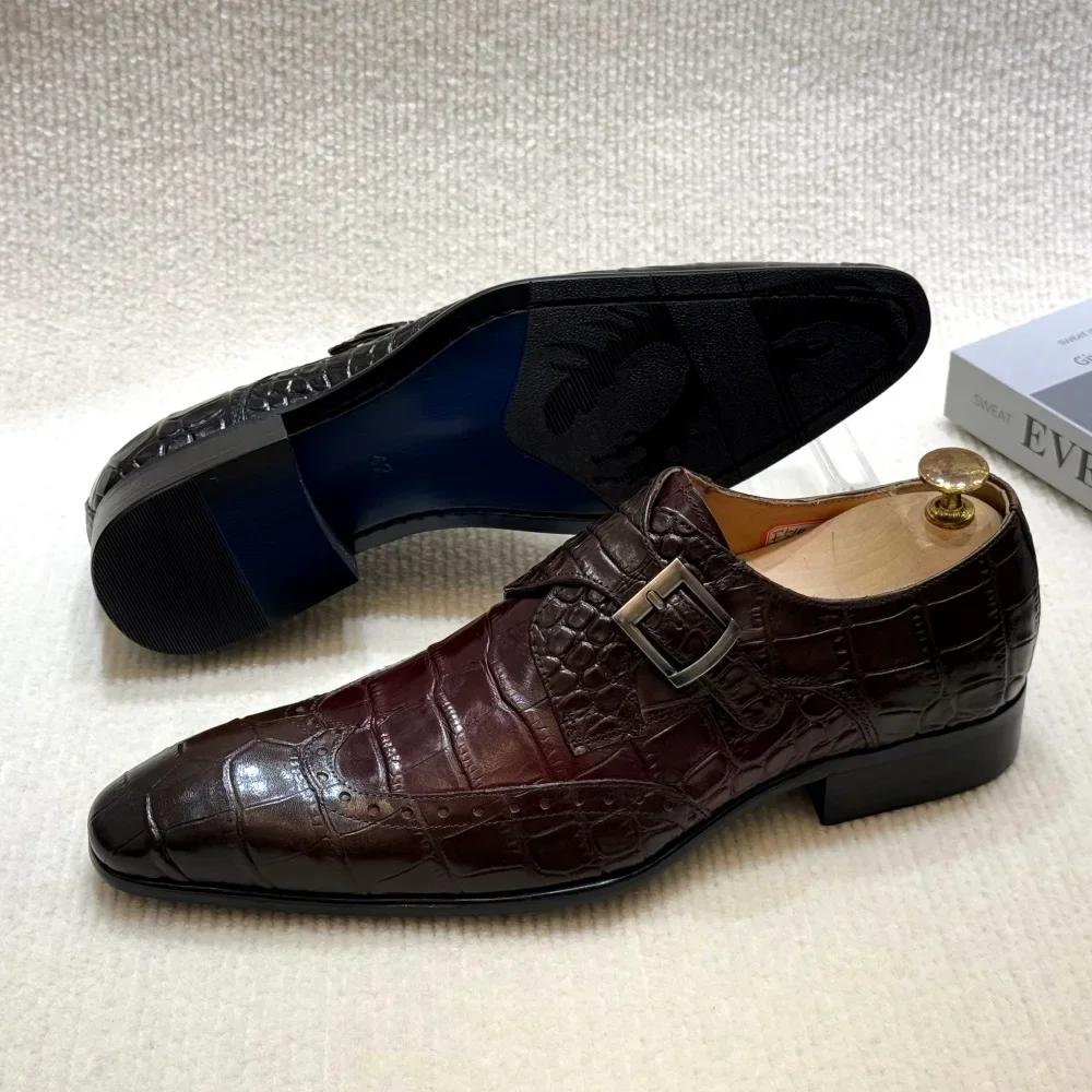 FELIX CHU mocassins formels à enfiler en cuir véritable pour hommes