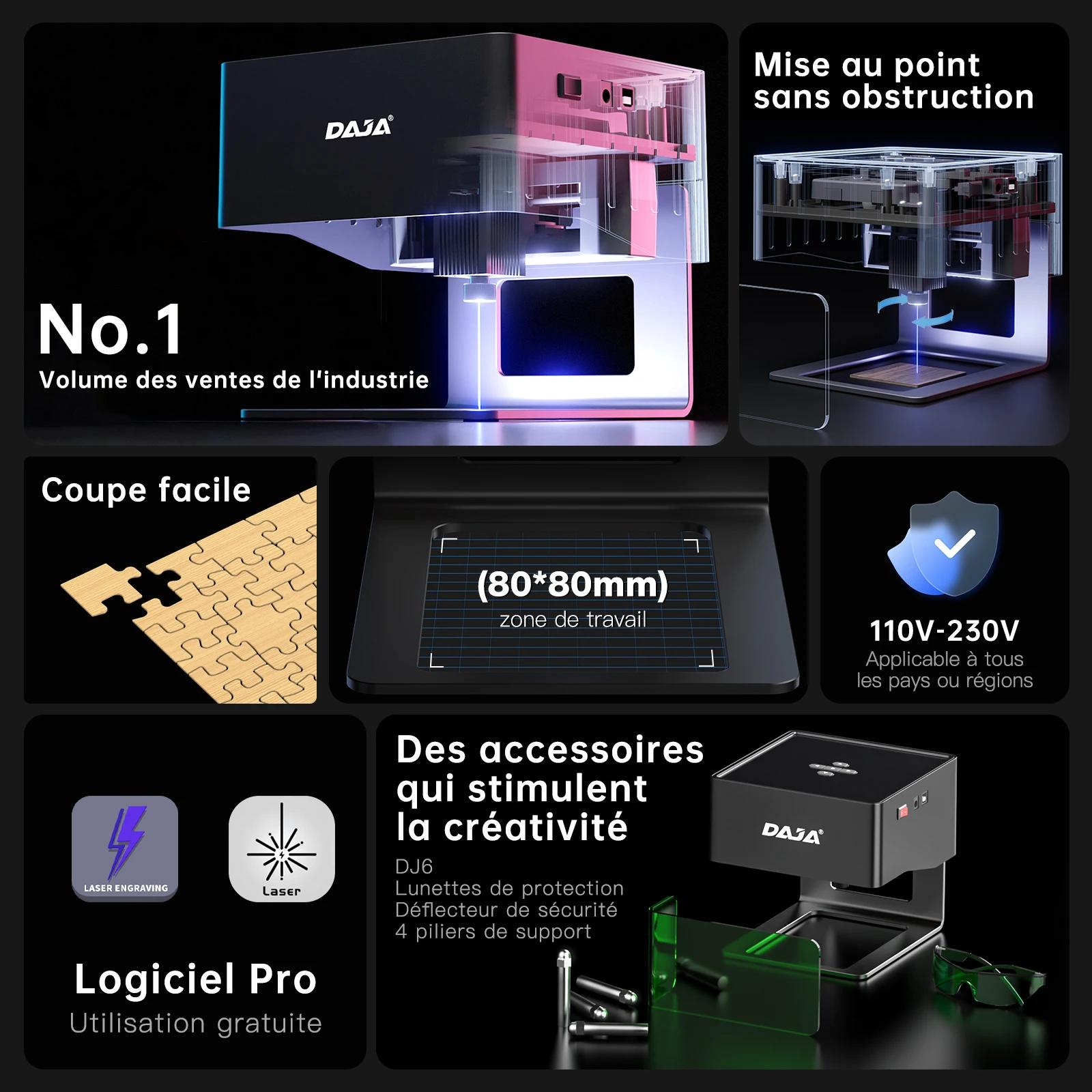 DAAlbanDJ6 Mini graveur laser portable Bluetooth