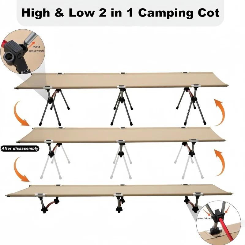 Lit pliant de camping en plein air