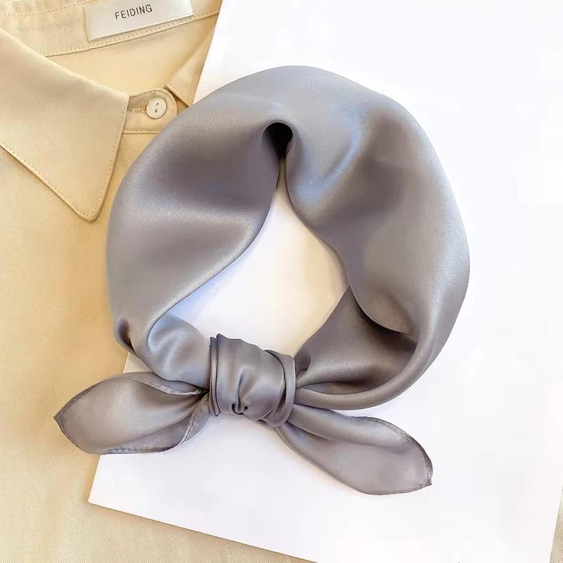 Écharpe 100% soie Bandana femmes foulards carrés foulard mûrier printemps mode luxe haute qualité bandeau Hijab châles