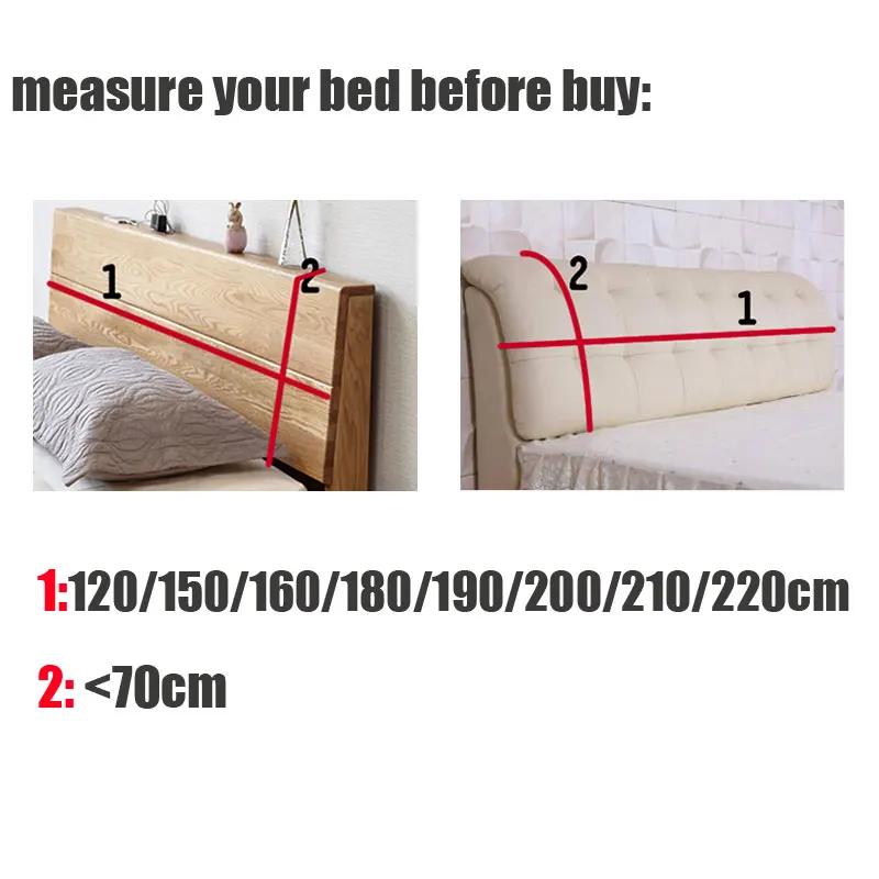 Housse de tête de lit de luxe en velours doux et épais, housse de tête de lit, couleur unie, tout compris, protection contre la poussière du dos du lit