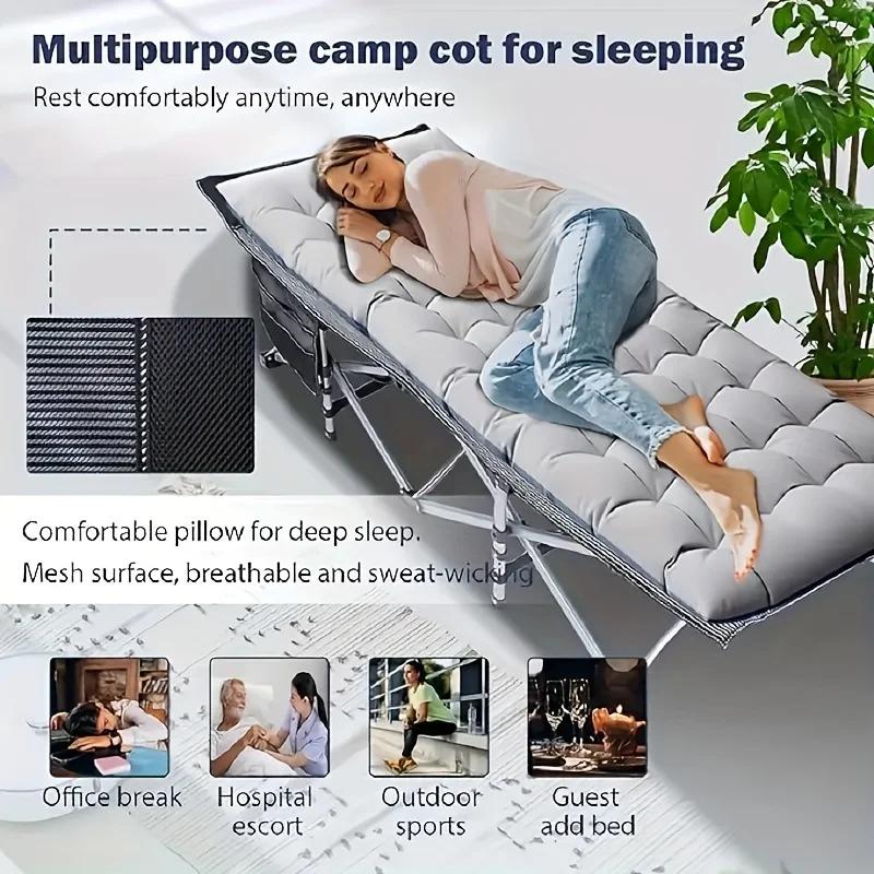 Grand lit d'extérieur sport pliant de 75 pouces