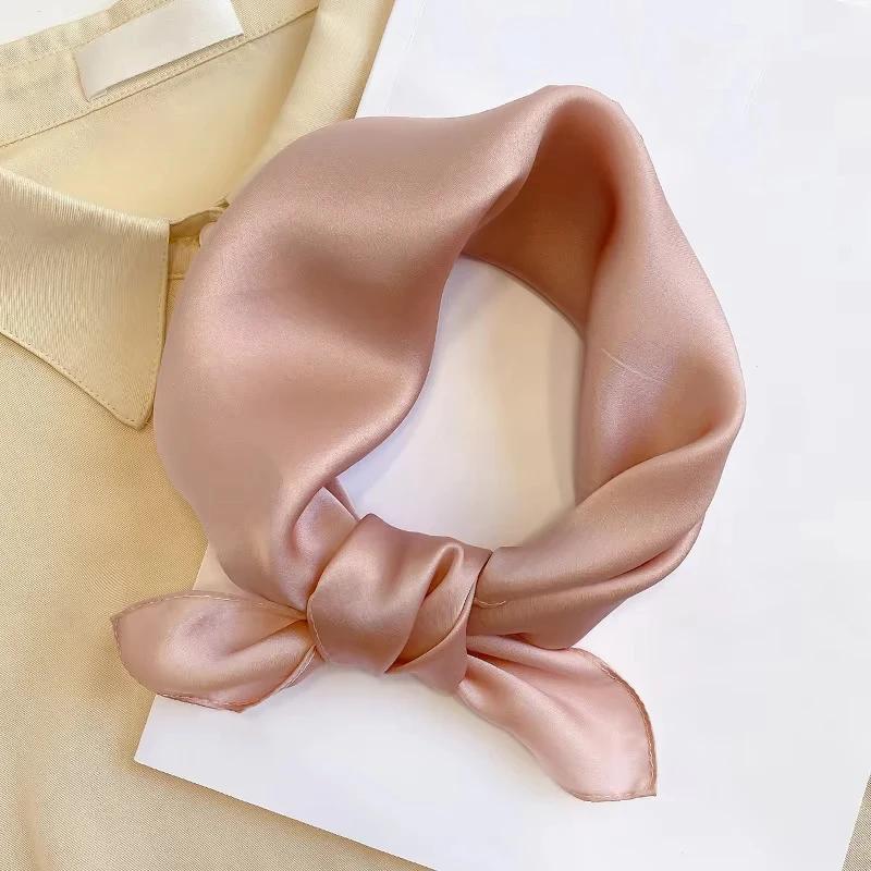 Écharpe 100% soie Bandana femmes foulards carrés foulard mûrier printemps mode luxe haute qualité bandeau Hijab châles